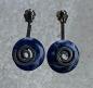 Preview: Donut Ohrstecker - Steinsorte Sodalith an 925er Silber-Spirale, 1 Paar